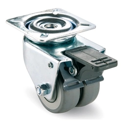 vendita online Ruota avo gomma diam.50x18+18 piastra girevole zincata e freno art.275bis Ruote in gomma per carrelli Avo